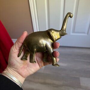 Brass elephants figurine book end decor VTG 1950’s 🐘